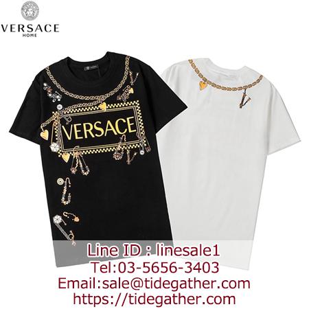 Versace  ブロンズロゴプリント半袖
