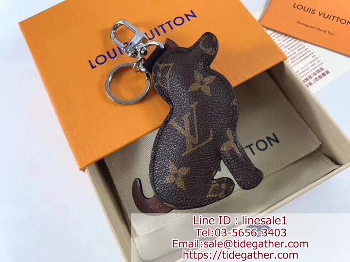 ルイヴィトン 犬キーホルダー 可愛い 上質レザー製 Louis Vuitton キーリング アクセサリー