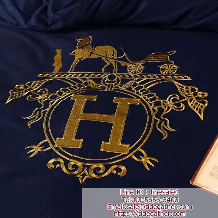 Hermes 刺繍マーク 綿製 掛け布団カバー